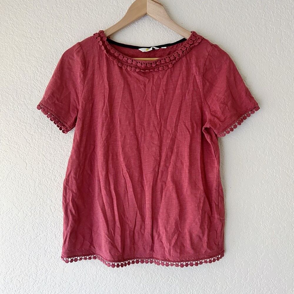 Boden Thelma 100% Cotton Dusty Rose T-Shirt Size 6